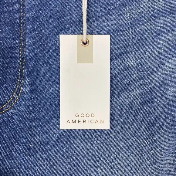 Good American Women Blue Good Waist High-Rise Cropped Skinny Jeans Size 15 NWT - Picture 3 of 10